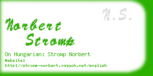 norbert stromp business card